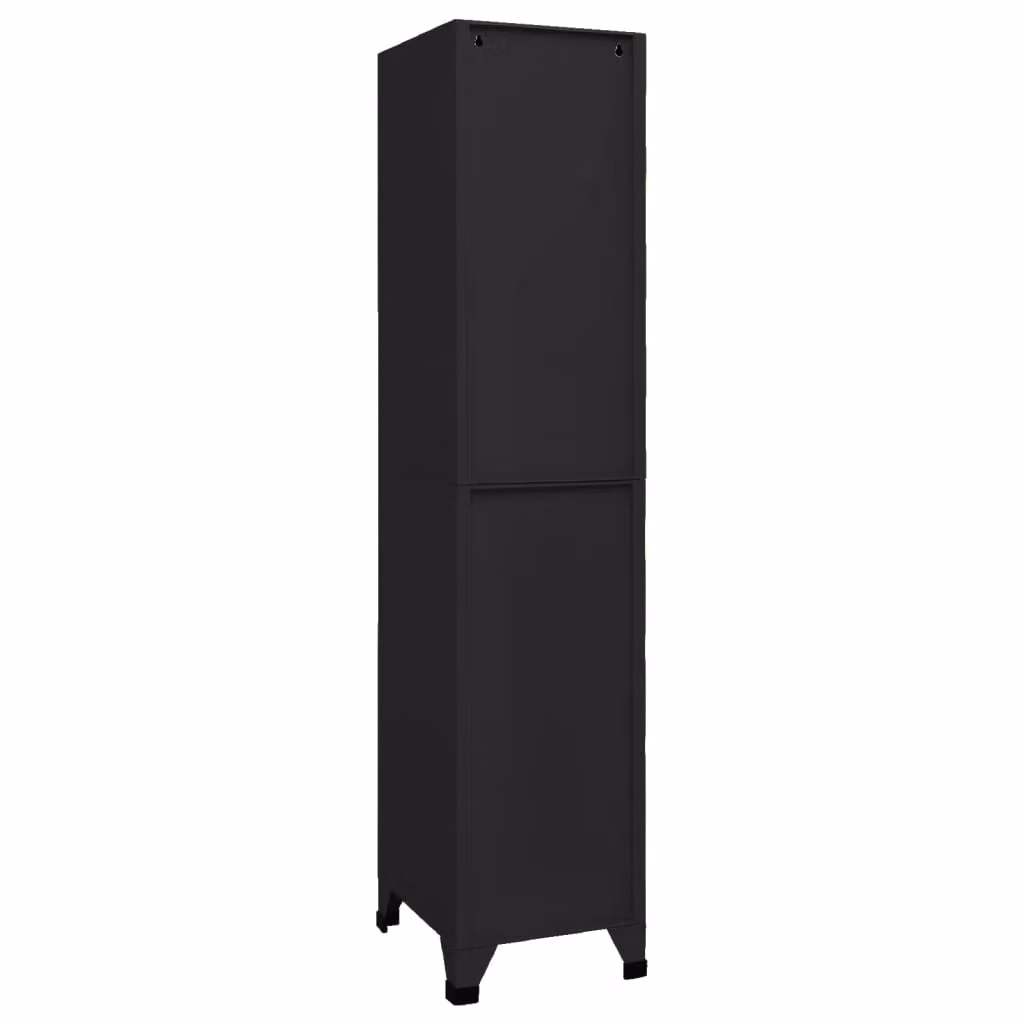 Berkfield Home Black Steel Locker Cabinet with Internal Shelves and Hanging Rod, W/D/H: 38 x 45 x 180 cm – 2