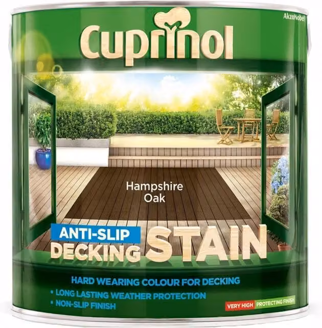 Cuprinol Anti-Slip Decking Stain in Hampshire Oak Brown