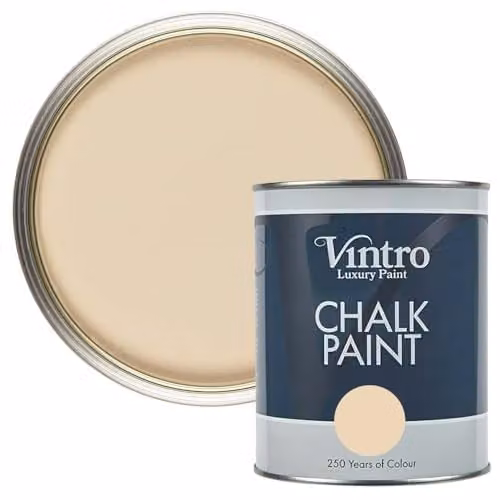 Vintro Old Lace Dark Cream Chalk Paint, 1 Litre, Beige, Ultra Matt Finish