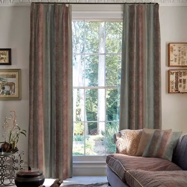 Linda Barker Home Made To Measure Striped Blackout Fabric Curtains in Multicolour