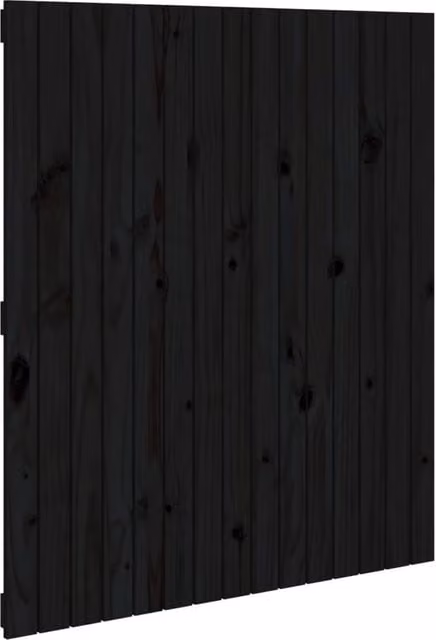 Berkfield Home Black Rustic Solid Wood Pine Wall Mounted Headboard W/D/H: 95.5 x 3 x 110 cm