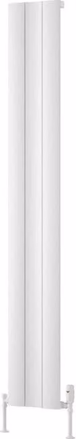 Bathroom Kingdom Gio White Single Flat Panel Vertical Aluminium Radiator H: 180 cm, W: 28 cm