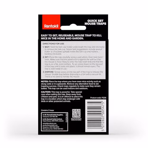 Rentokil FQ26 Quick Set Mouse Trap, Set of 2, Black and Multicolour – 4
