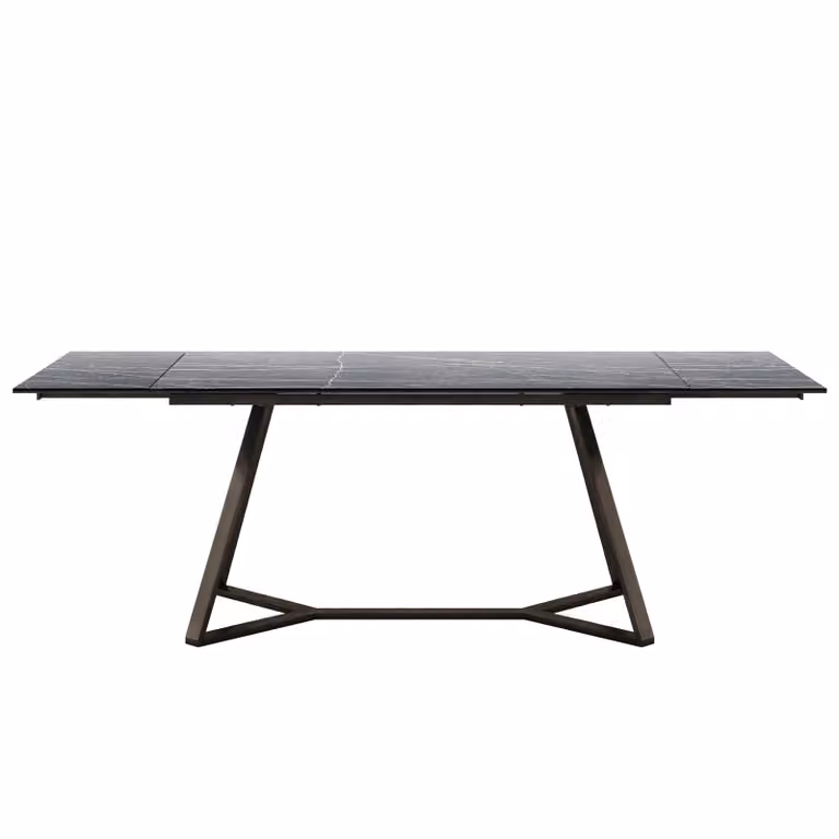 Dome Deco Veneto Extendable Rectangular Dining Table with Black Ceramic Top
