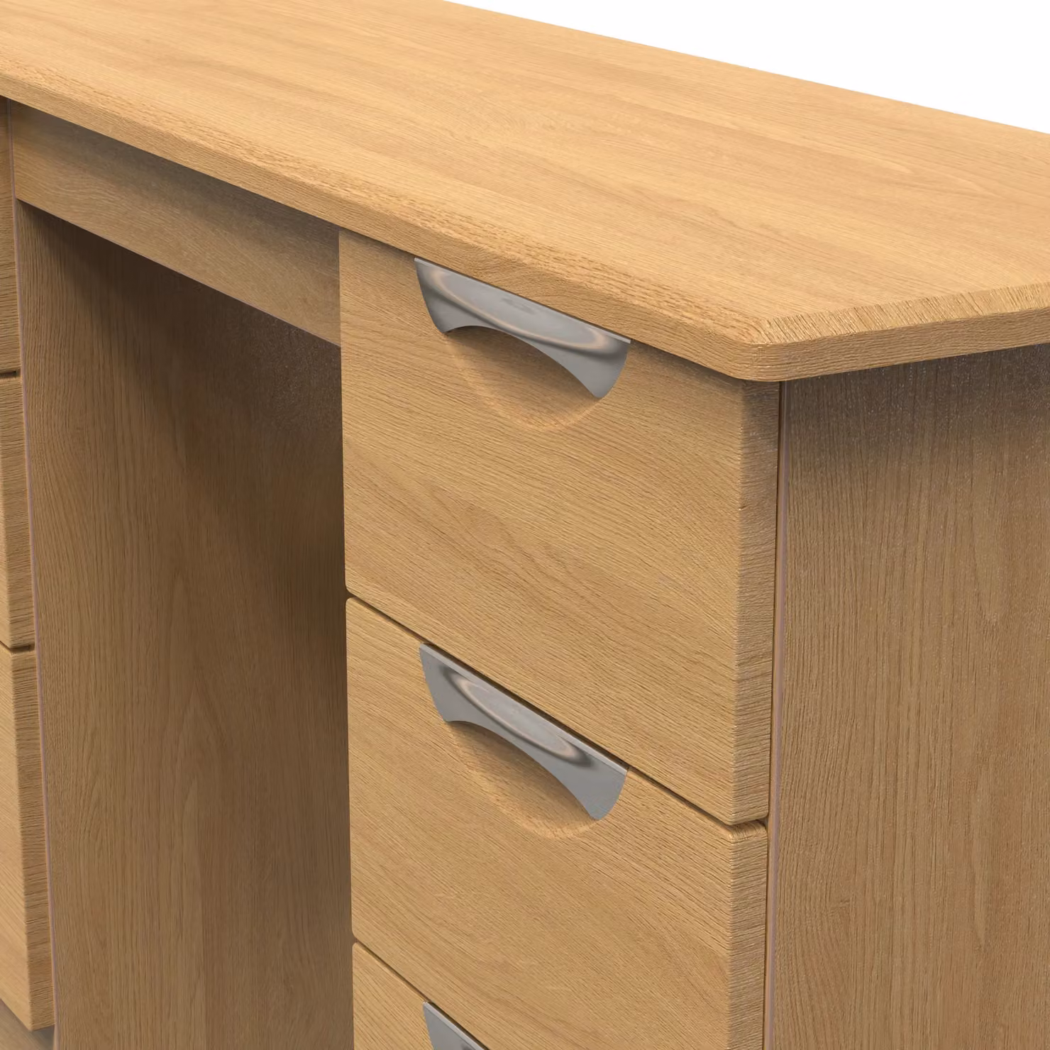 Ready Assembled 2 U Holborn 6 Drawer Kneehole Desk in Brown – 3