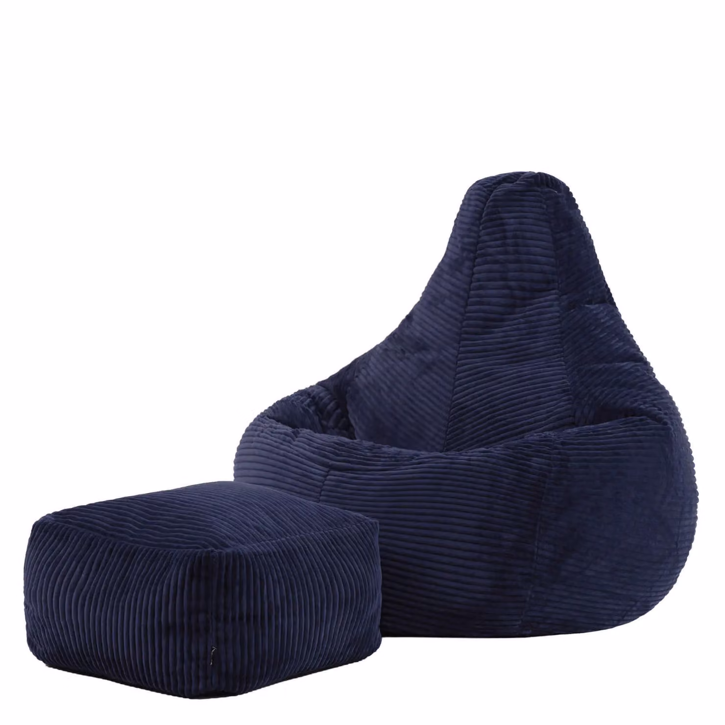 icon Dalton Corduroy Bean Bag and Footstool with Filling in Blue – 2