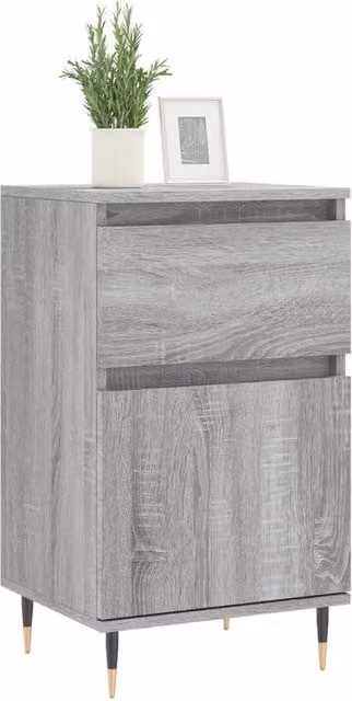 Berkfield Home Set of 2 Grey Sonoma Sideboards in Engineered Wood, W/D/H: 40 x 35 x 70 cm