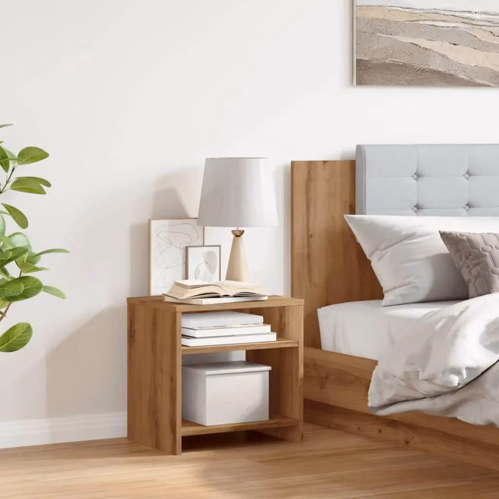 Berkfield Home Artisan Oak Bedside Cabinet in Brown, W/D/H: 40 x 30 x 40 cm – 3