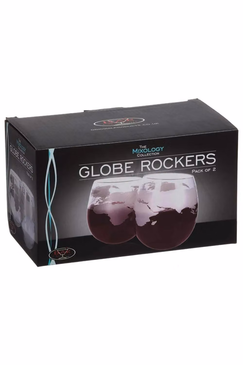 Bar Originale Transparent Globe Rocker Tumbler Glasses, 300ml, Set of 2 – 4