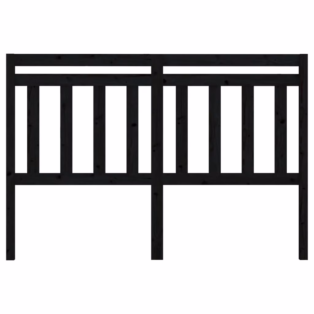Berkfield Home Black Rustic Solid Pine Wood Bed Headboard, W: 146 cm, D: 4 cm, H: 100 cm – 3