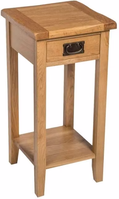 FORGEVIO Small Square Side Table in Light Oak Brown Wood and Metal