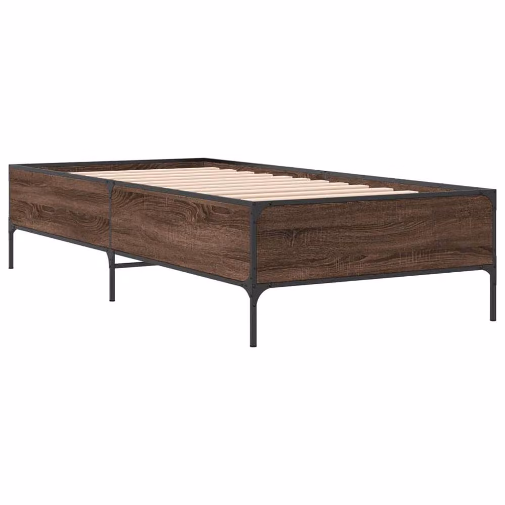 Berkfield Home Single Bed Frame in Brown Oak with Drawers, W/D/H: 90 x 190 cm – 3