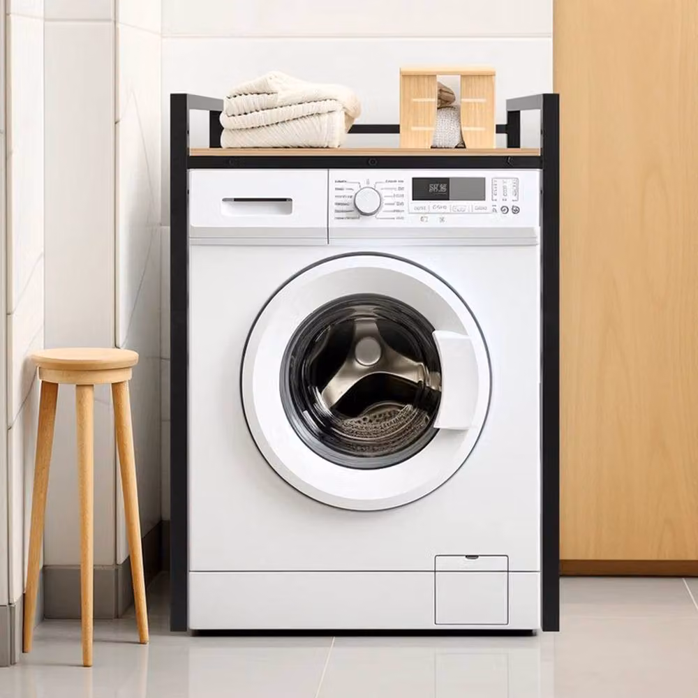 SPETLEK Black Height Adjustable Metal Washer Dryer Stack Stand – 2