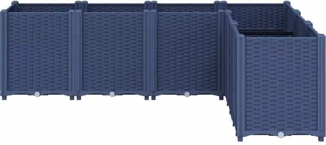 Berkfield Home Beautiful Garden Planter in Blue and Grey, W/D/H: 160 x 120 x 53 cm – 1