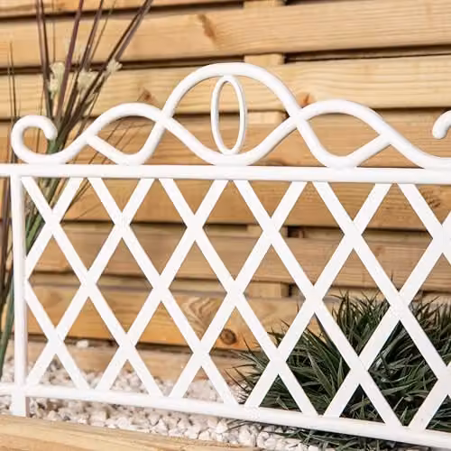 Samuel Alexander 12 Pack of Plastic Garden Border Edging Fences in White and Black – 3