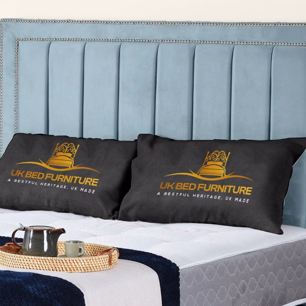 UK Bed Furniture Fiona Gas Lift Storage Upholstered Velvet Bed in Blue, Size: Super King (W/D: 200 x 200 cm) – 2