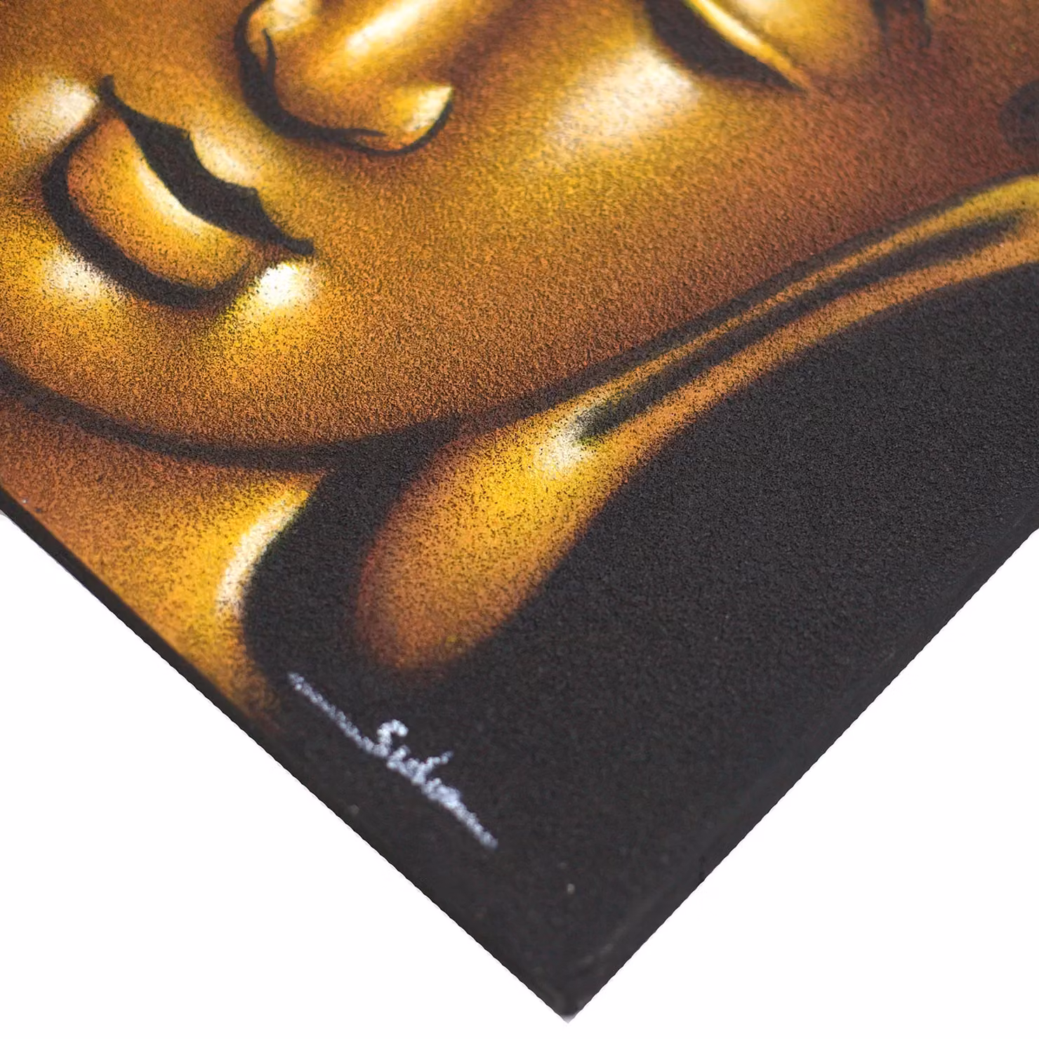 AW Buddha Painting in Gold Sand Finish Yellow – 3