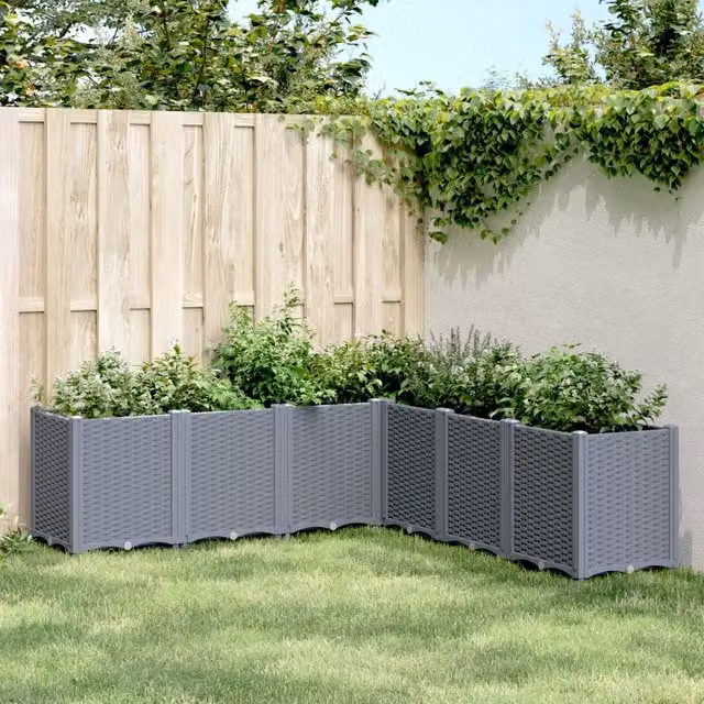 Berkfield Home Garden Planter Tub in Blue and Grey, W: 160 cm, D: 160 cm, H: 53 cm
