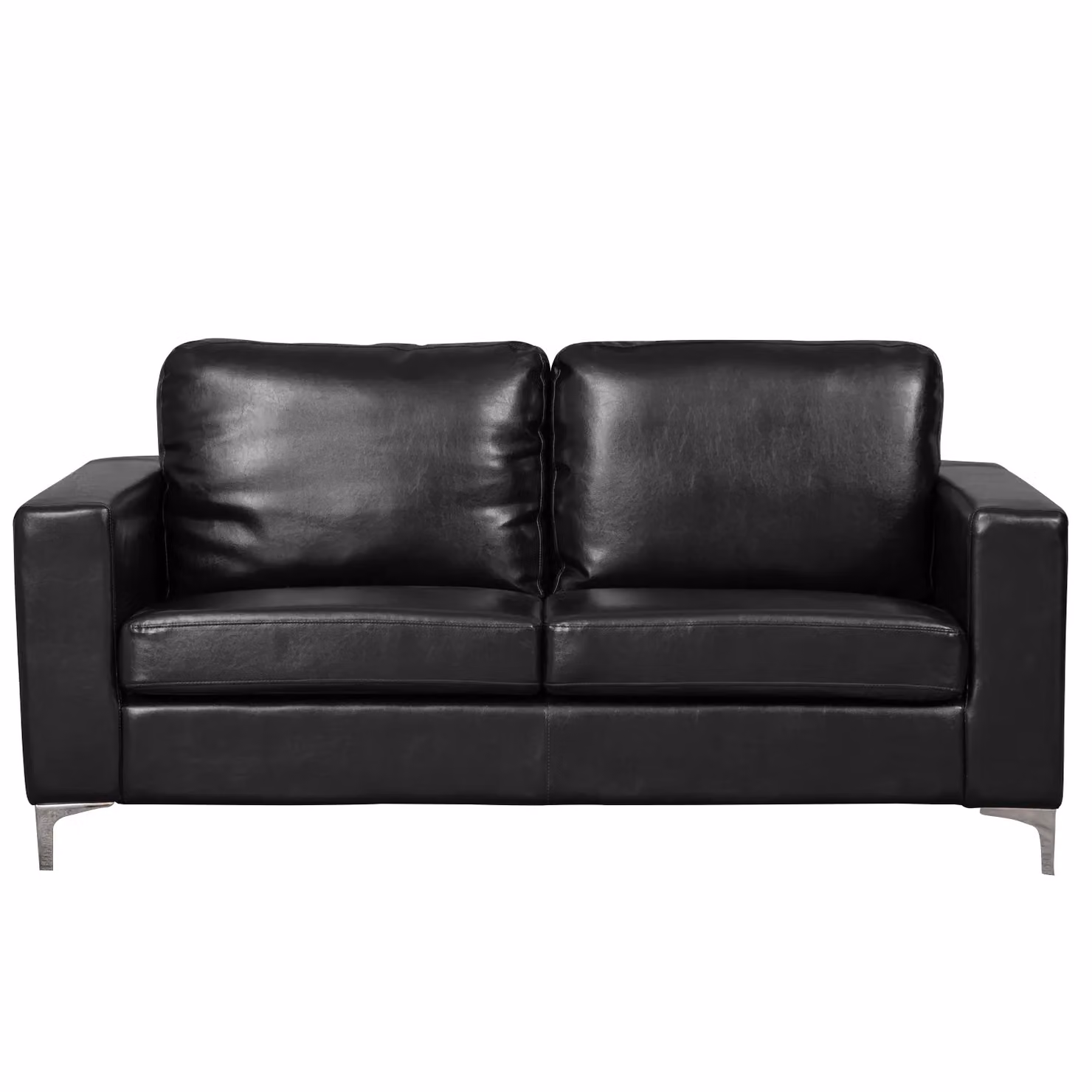 Artemis Home Woodleigh 3 Seat Modern Upholstered Sofa in Black Synthetic Leather with Solid Wood Frame – 2