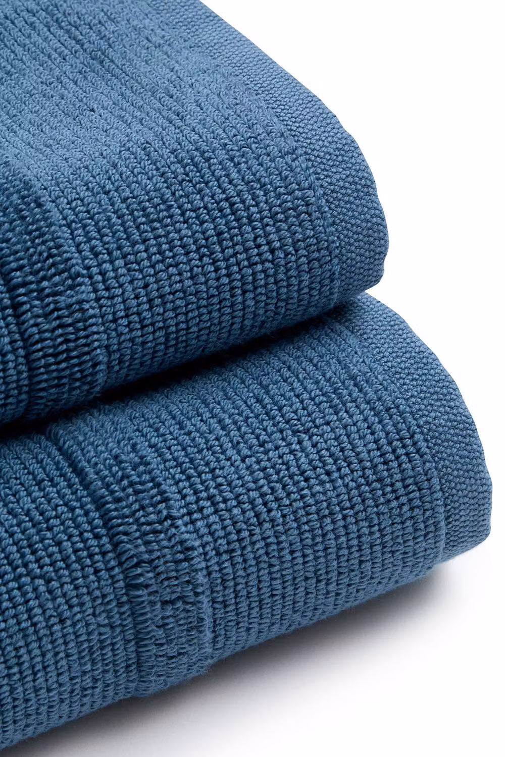 Christy Highgate Ribbed Turkish Cotton Textured Towels in Mid Blue – 3