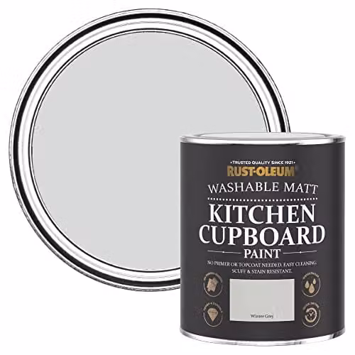 Rust-Oleum Winter Grey Kitchen Cupboard Paint with Matt Finish, 750ml – 1