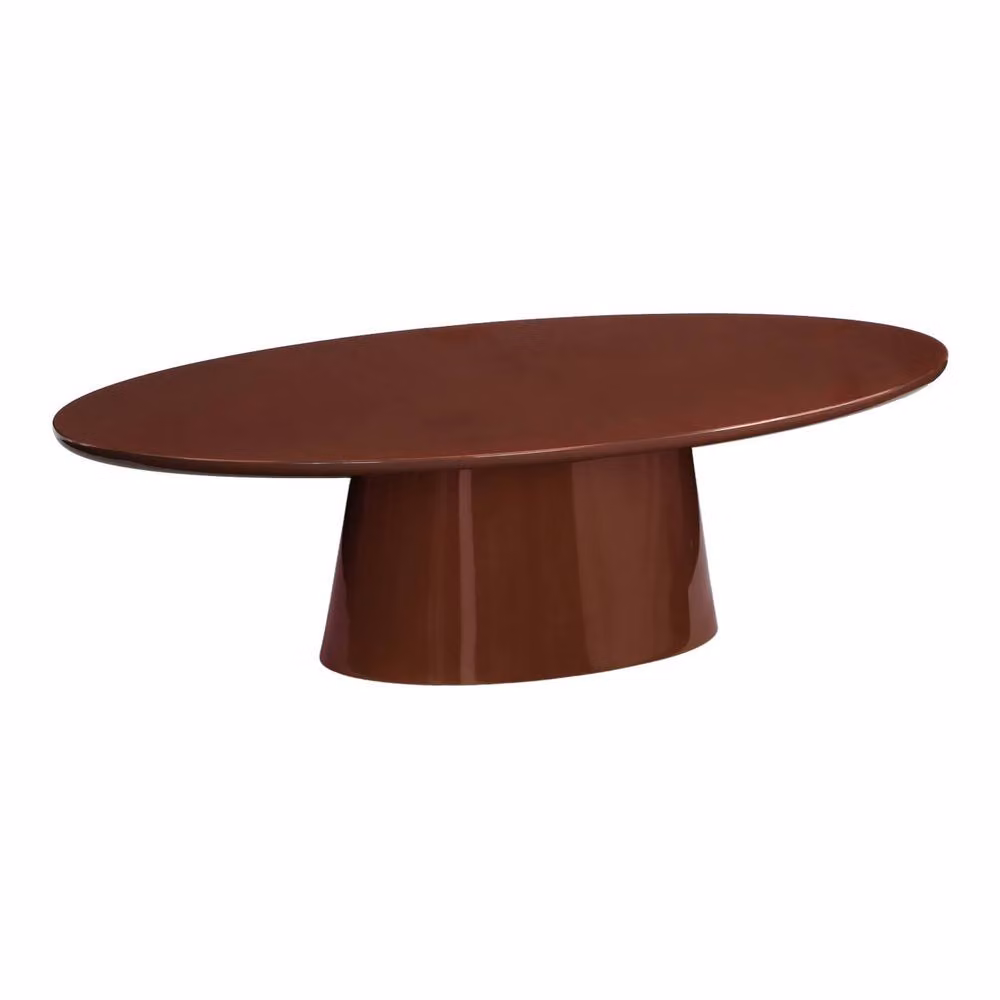 sweeek Oval Coffee Table with Glossy Finish in Red, W: 60 cm, D: 35 cm, H: 60 cm – 2