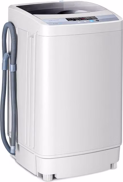 COSTWAY Compact Automatic Top Loader Washing Machine, White