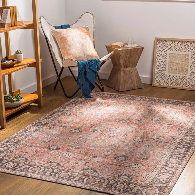Livabliss Vintage Boho Traditional Living and Dining Rug in Brown, Orange and Grey, W: 200 cm, D: 275 cm – 1