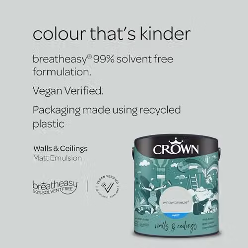 Crown Willow Breeze Matt Emulsion Water Based Green 2.5l – 3