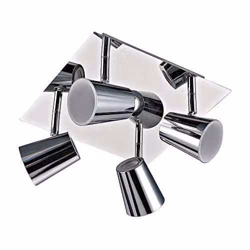 Netlighting Modern LED Surface Mounted Cylinder Spotlight in Chrome and Silver with 2000lm Warm White 3000K Light