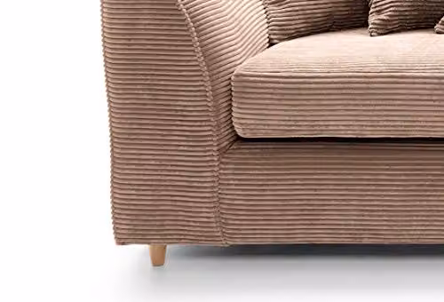 Abakus Direct Jumbo 3 Seater Sofa in Brown with Water Repellent Cord Fabric, W/D/H: 180 x 89 x 78 cm – 5