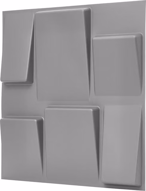 NOVECRAFTO Geometric Square 3D Wall Panels in Grey-Silver with Adhesive Included