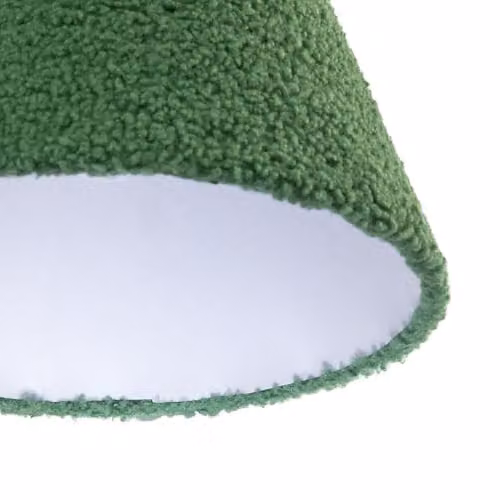 Happy Homewares Emerald Green Textured Velvet Fabric Cylinder Lamp Shade with White Inner, W: 21 cm, H: 30 cm – 2