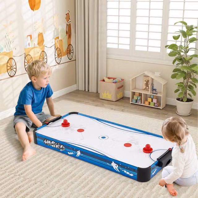 Costway Tabletop Air Hockey Table in Blue