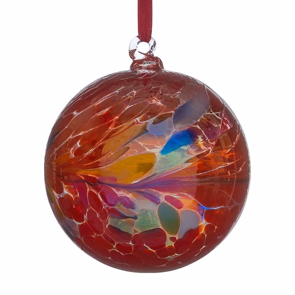 Sienna Glass Red Friendship Ball Hanging Glass Bauble, Diameter: 10 cm – 3