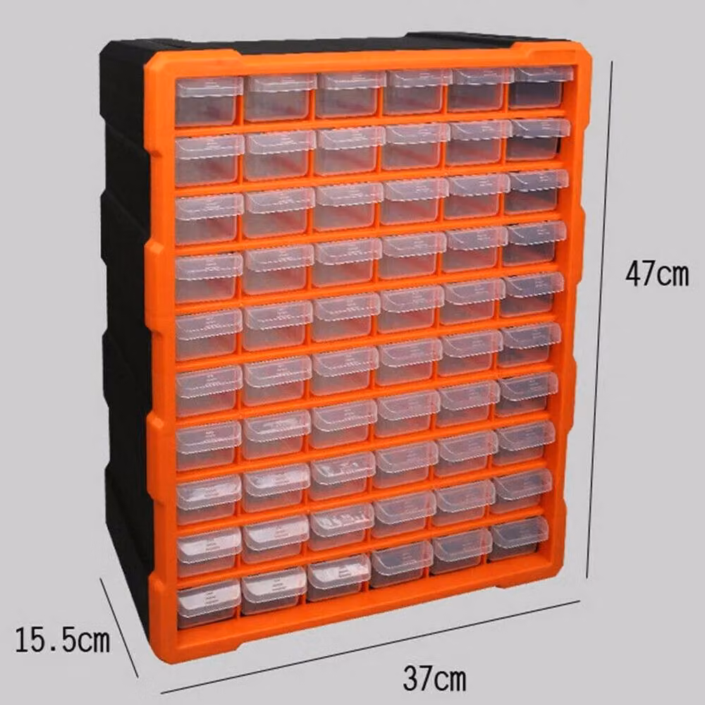 SPETLEK 60 Multi Drawer Storage Cabinet Chest in Orange and Transparent, W/D/H: 60 x 37 x 47 cm – 2