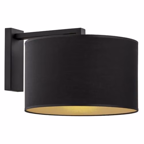Netlighting Argon Karin Wall Lamp with Fabric Shade in Black and Gold