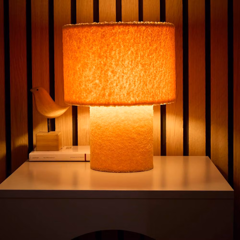 K LIVING Osaka Teddy Velvet Table Lamp in Yellow – 2