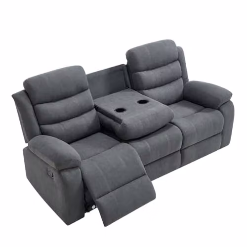 More4Homes Boston Grey Fabric Manual Recliner Sofa Set (3+2+1) – 2