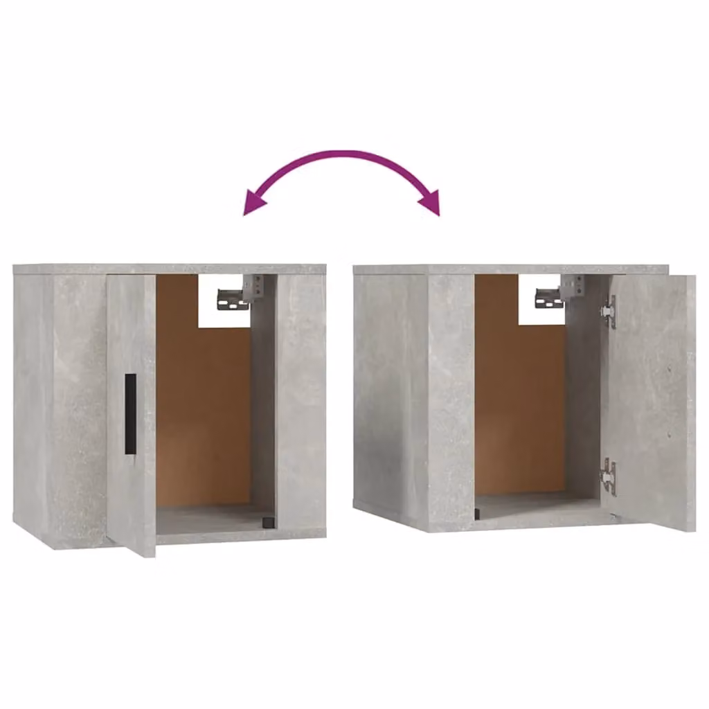 Berkfield Home Wall Mounted TV Cabinets, 2 Piece Set, Concrete Grey, W: 40 cm, D: 34.5 cm, H: 40 cm – 3