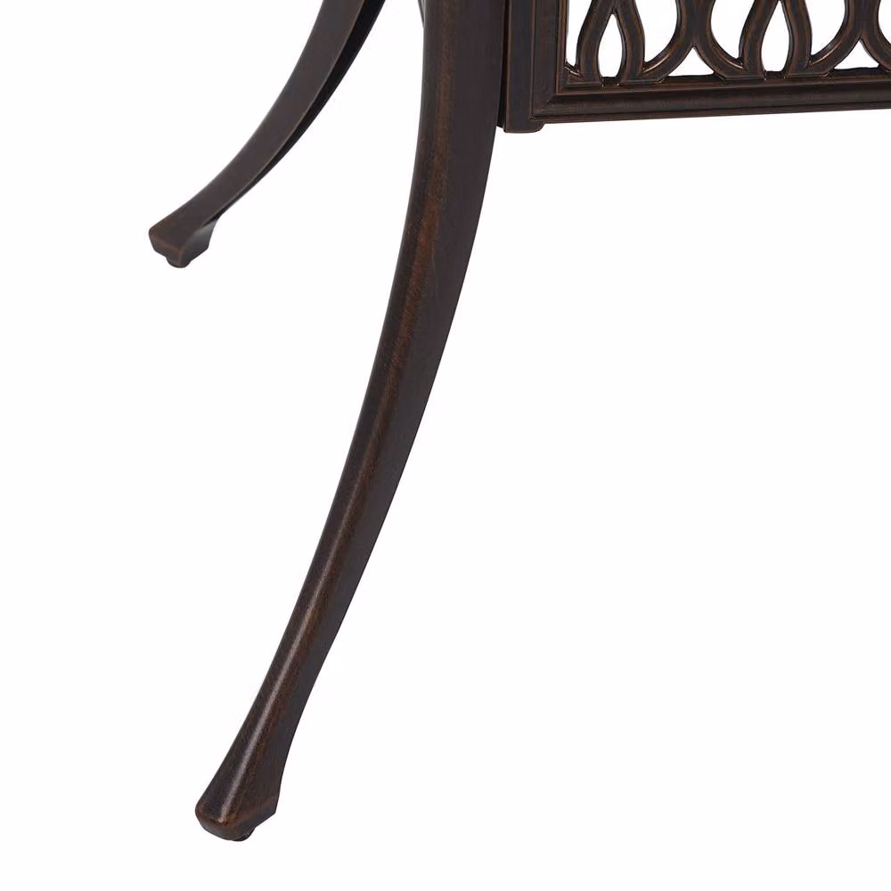 Wyld and Coco Brown Vintage Round Aluminium Garden Table, Diameter: 90 cm – 3