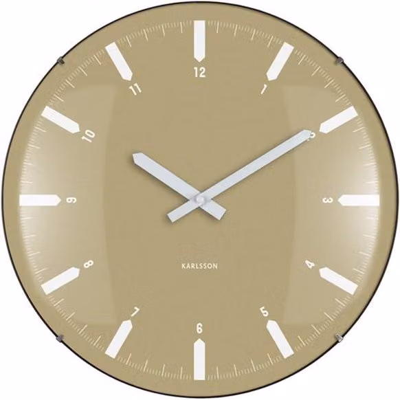 Present Time Karlsson Round Analog Wall Clock in Olive Green