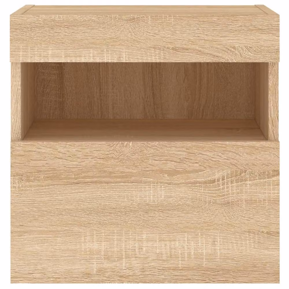 Berkfield Home Set of 2 TV Wall Cabinets with LED Lights in Sonoma Oak Light Brown, W/D/H: 40 x 30 x 40 cm – 3