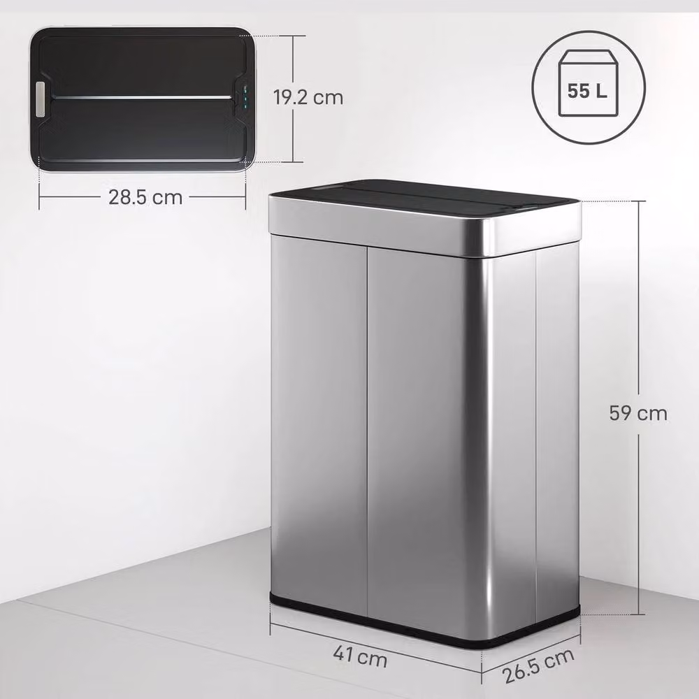 KORVIXA Automatic Touchless Rubbish Bin in Silver – 2