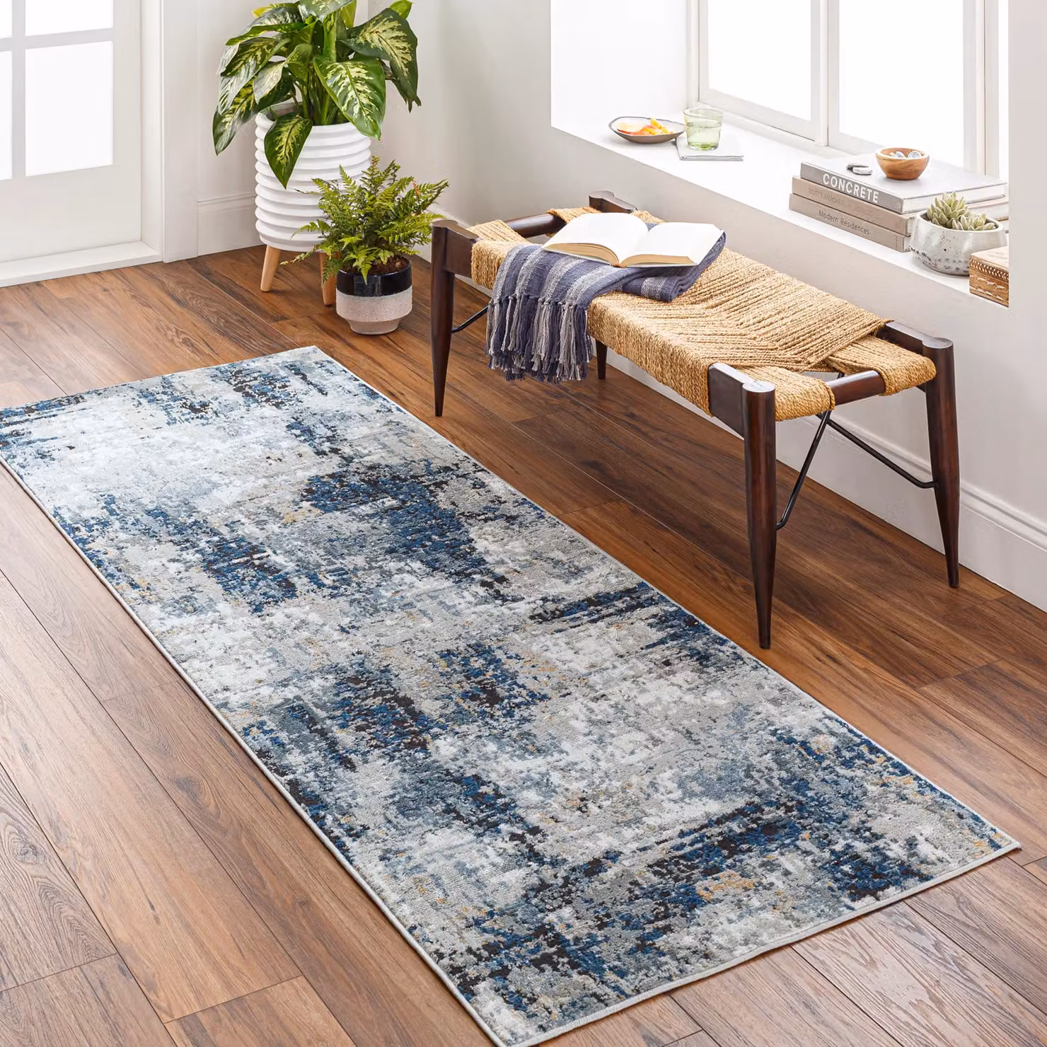 Livabliss Jolie Modern Abstract Marble Rug in Blue, Grey, Beige and Black, W: 120 cm, D: 170 cm – 7