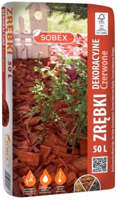 TRANS-PAL Decorative Red Wood Chips Mulch, 50 l