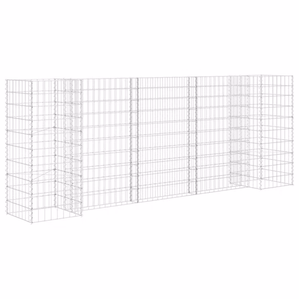 Berkfield Home H-Shaped Steel Wire Gabion Planter and Raised Bed in Silver, W/D/H: 260 x 40 x 100 cm – 2