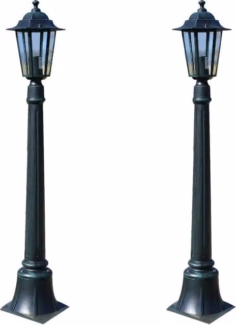 Berkfield Home Preston Garden Lantern Post Lights, Set of 2, Green, Height: 105 cm – 1