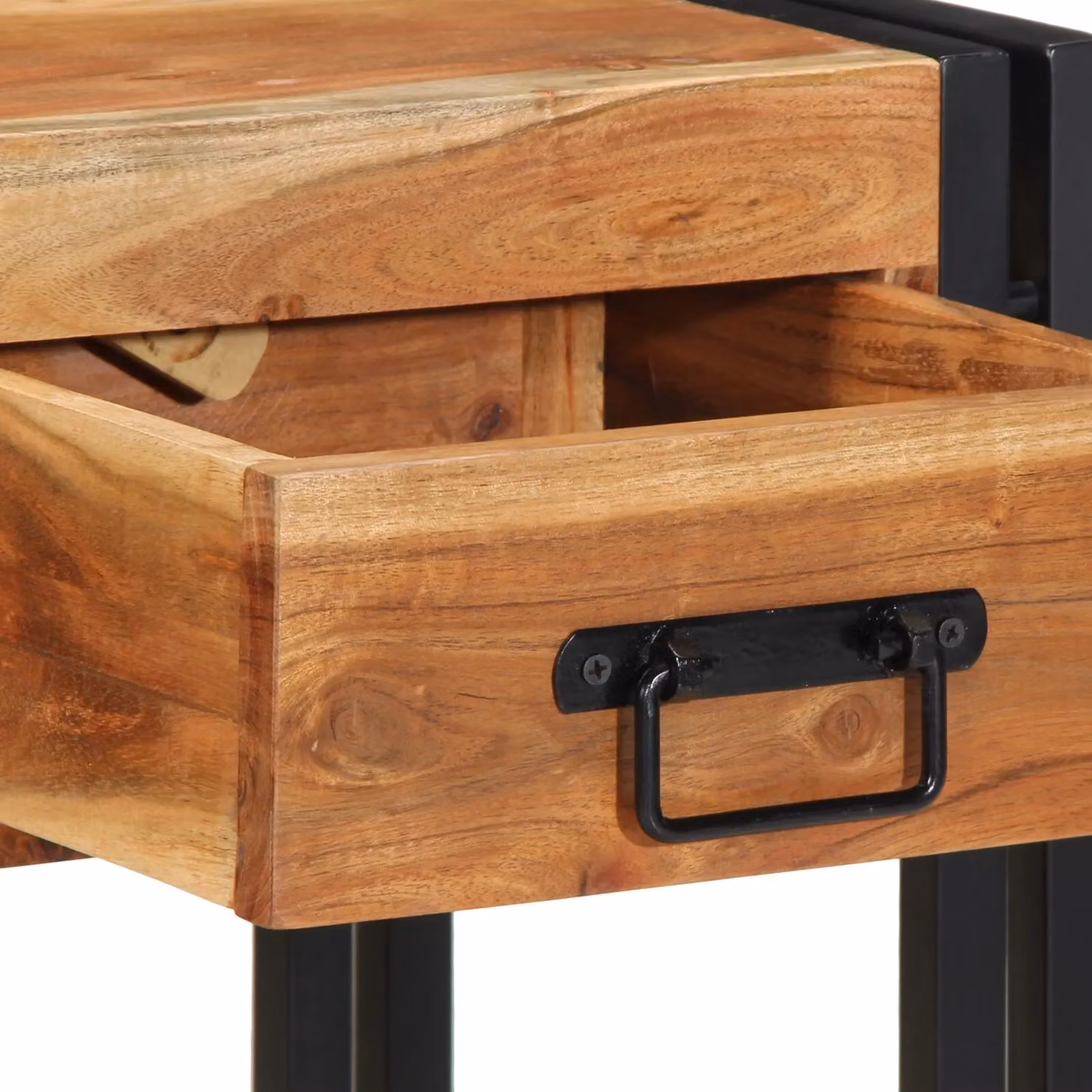Berkfield Home Set of 2 Modern Solid Acacia Wood Nightstands in Brown, W/D/H: 40 x 35 x 50 cm – 6