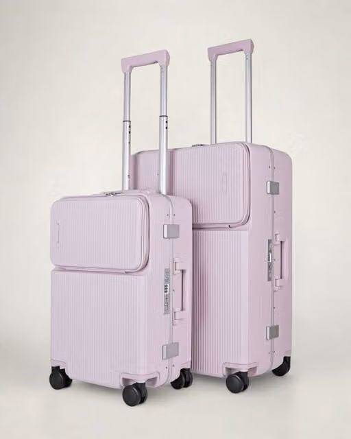JLY 2 Piece Hard Shell Luggage Suitcase Set in Purple
